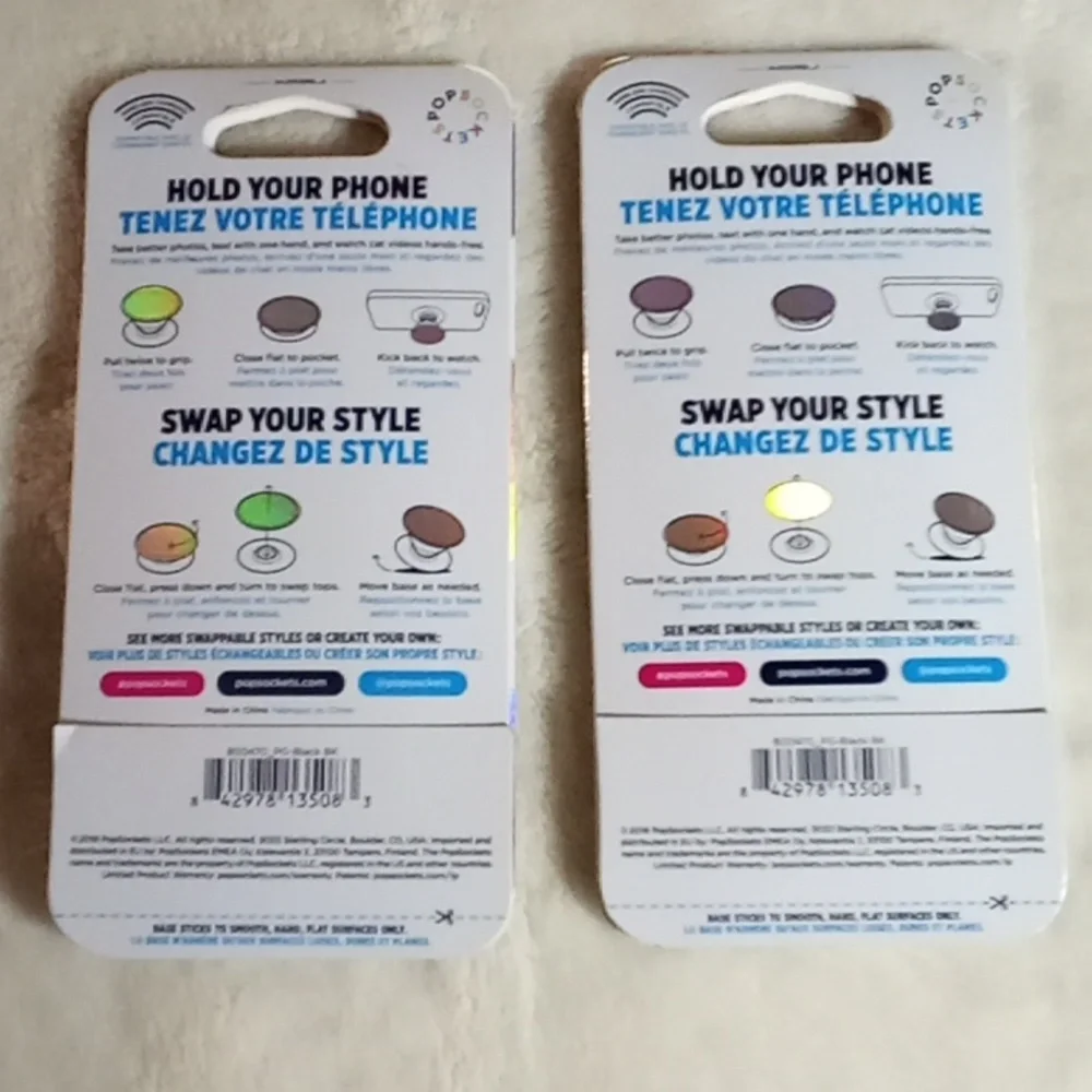 TWO --- Black PopSockets PopGrip